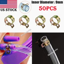 US 50Pcs Spring Hose Clamps 9mm 0.3" Fastener Fuel Water Line Pipe Air Tube Clip