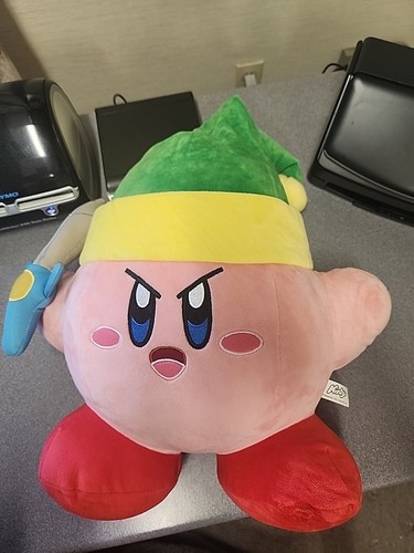 KIRBY with Sword JUMBO 16" Large Mega Plush Nintendo Link NEW Plush Super Cute