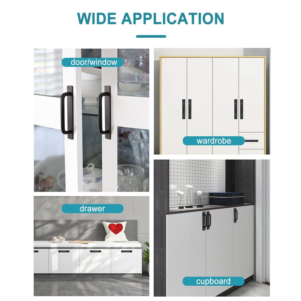 2Pcs Adhesive Door Handles, Aluminum Alloy Stick on Shower Door