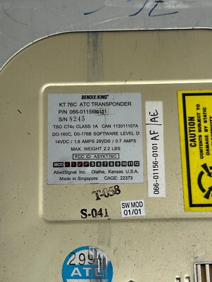 BENDIX KING KT 76C ATC TRANSPONDER P/N: 066-01156-0101 With tray