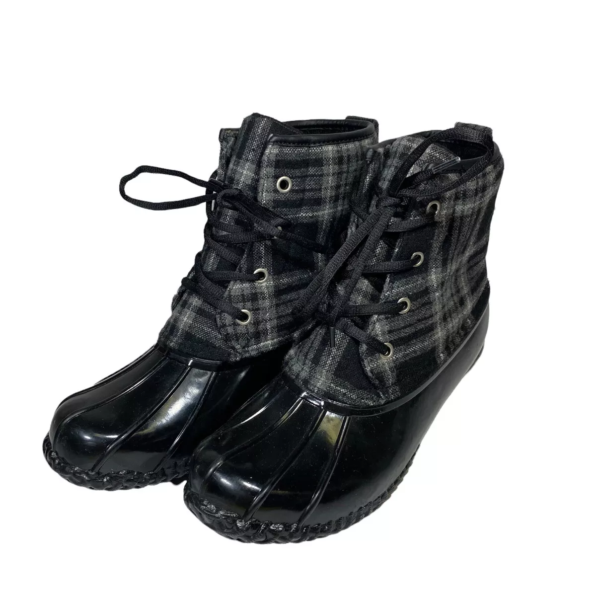 Gray and clearance black duck boots