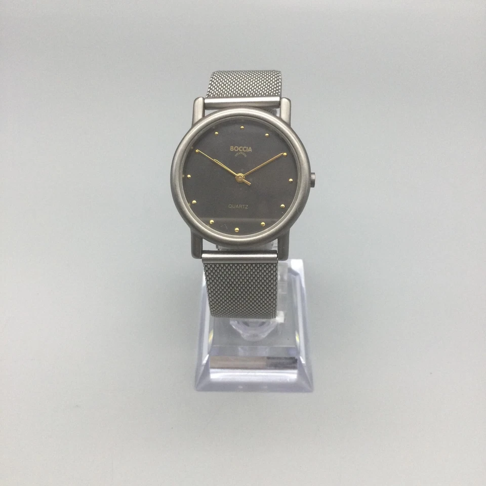 Reloj Boccia Titanio Mujer 33mm Tono Plata Malla Correa Ajustable Batería Nueva Foto 2 de 4