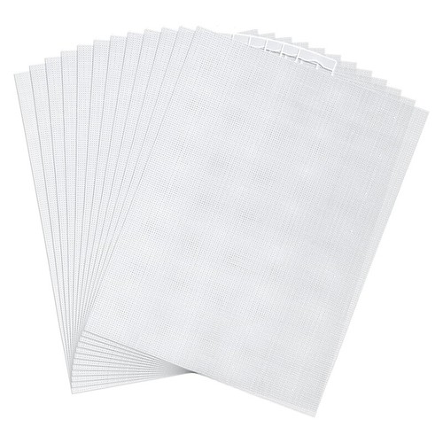 12Pcs 14 Count Plastic Mesh Canvas Sheets, 11x8.2 Inch White Needlepoint7068
