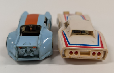 Vintage Matchbox Speedtrack Blue Porsche & White Corvette HO Slot