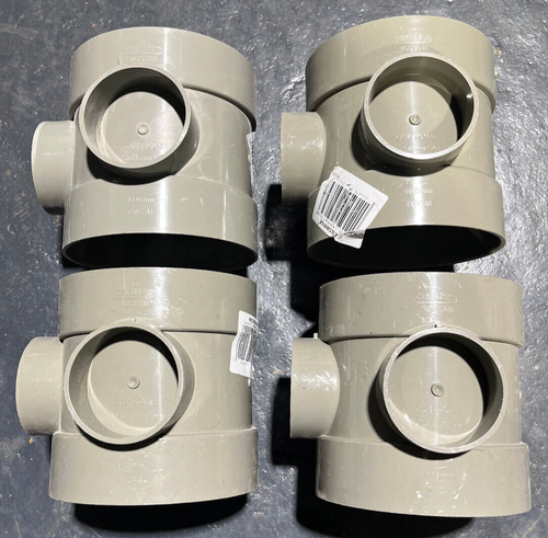 4 x Wavin Osma Double Socket Solvent Weld Boss Pipe 110mm (4") 4CS588SE Olive - Picture 2 of 4