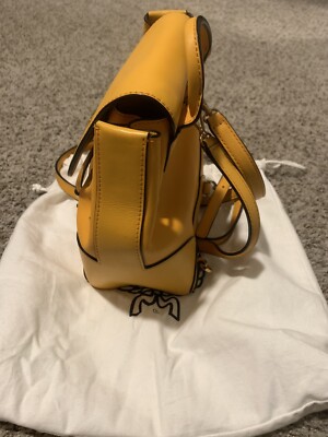 MCM Backpack Claudia Studs Small Yellow | eBay