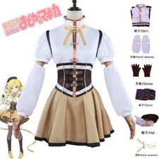 Tomoe Mami Cosplay Costumes Puella Magi Madoka Magica Hat Socks Uniform Suits