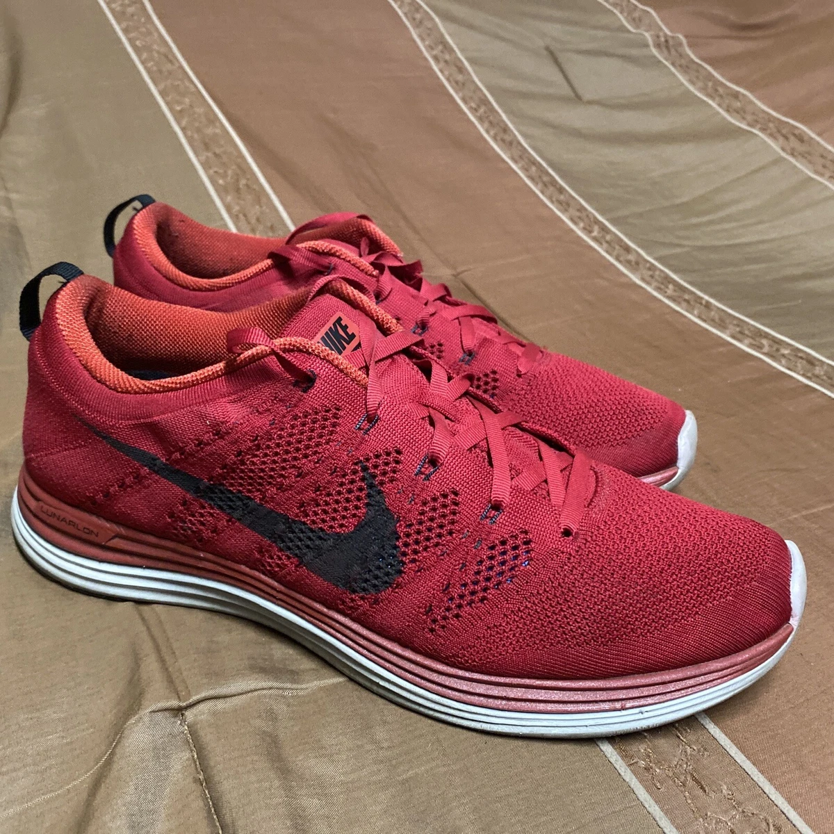 Size 12 Nike Flyknit Lunar 1 Red 554887 601 racer trainer Htm chukka htm