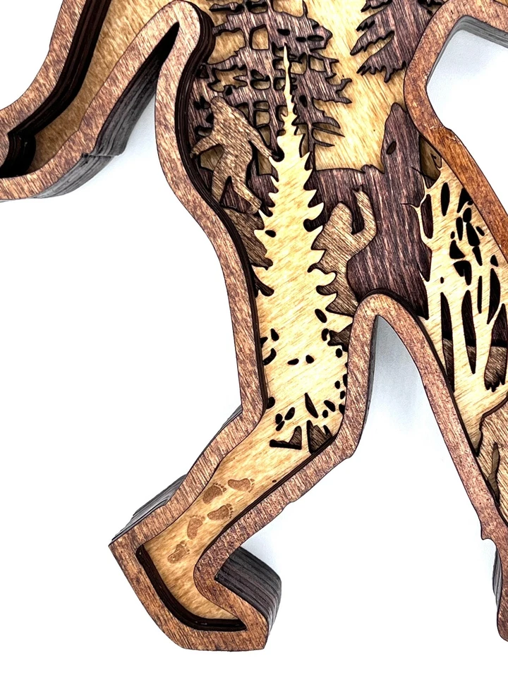 "Estatua Bigfoot Sasquatch 10,75"" madera multicapa" Foto 4 de 4