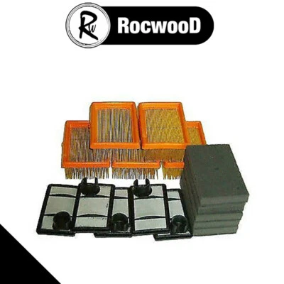 X 5 Air Filter Sets Main Paper Flock Inner Foam Pre Fits Stihl TS400 Cut Off Saw