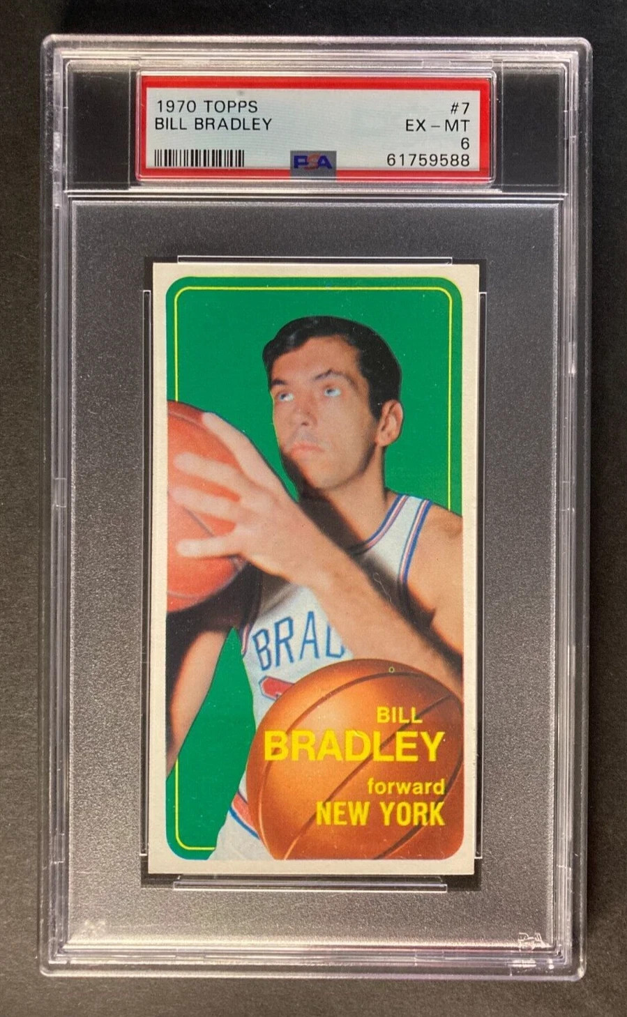 1970-71 Topps #7 Bill Bradley PSA 6 EX/MT Princeton NY Knicks 2nd Year Card