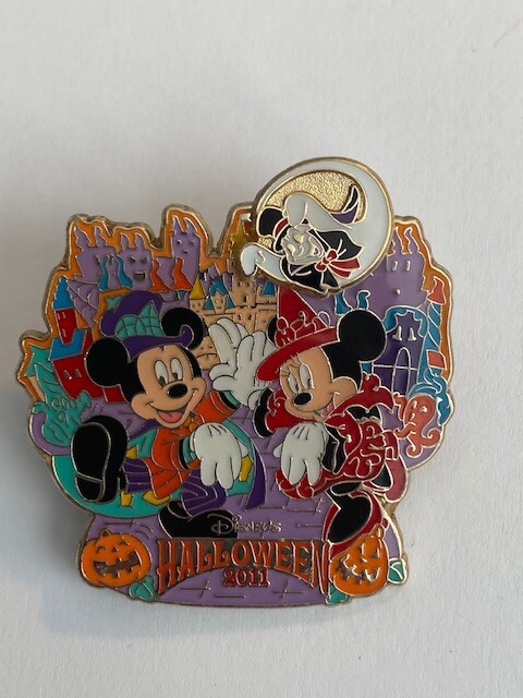 TDL Tokyo Halloween 2011 Mickey Minnie Mouse Ghost Pumpkin Disney Pin B7