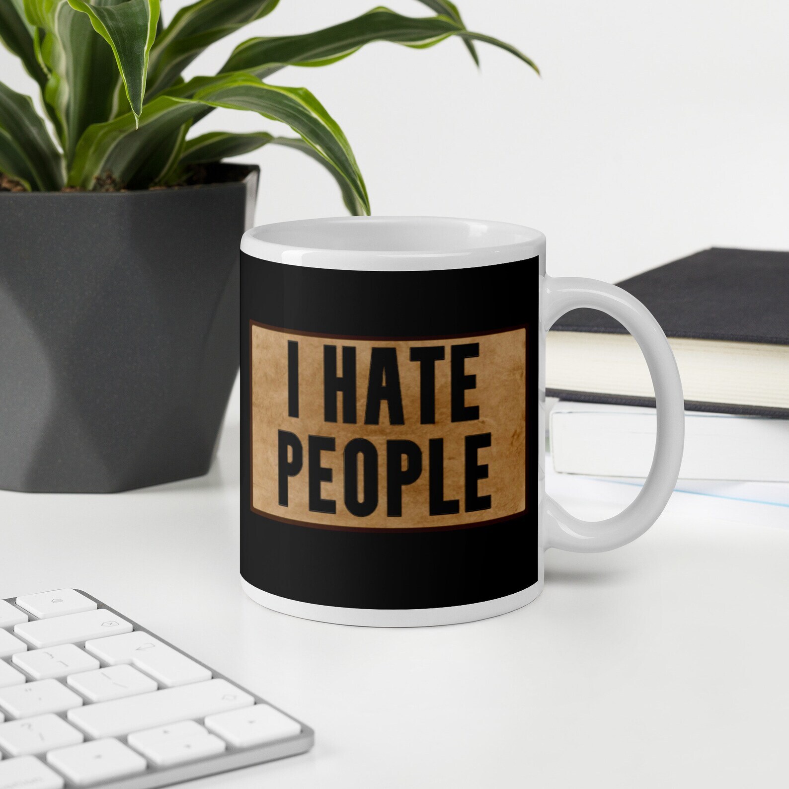 Funny I Hate People White Glossy Coffee Tea Mug