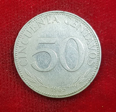 10 Cin Cuenta Centavos 1965 Münze Coin Republica de Bolivia Bolivien