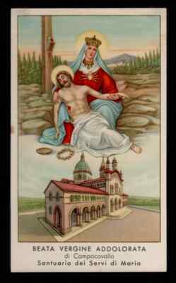 B1 ANTIQUE Santino Holy Card BLESSED VIRGIN SORROWFUL OF CAMPOCAVALLO 