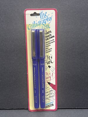 VTG Marvy Uchida Calligraphy Pen Set 2.0 mm & 3.5 mm Blue 2 Pack 6000-2C Japan