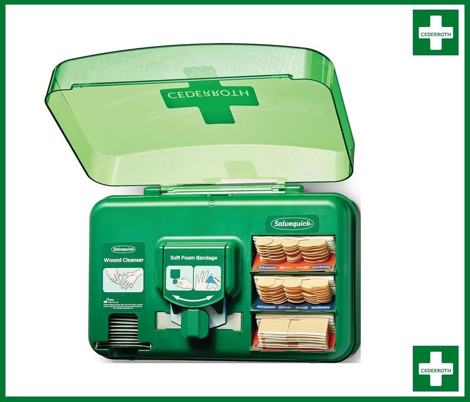 CEDERROTH Pflasterspender Erste Hilfe Station Betriebsverbandkasten Salvequick Pflaster