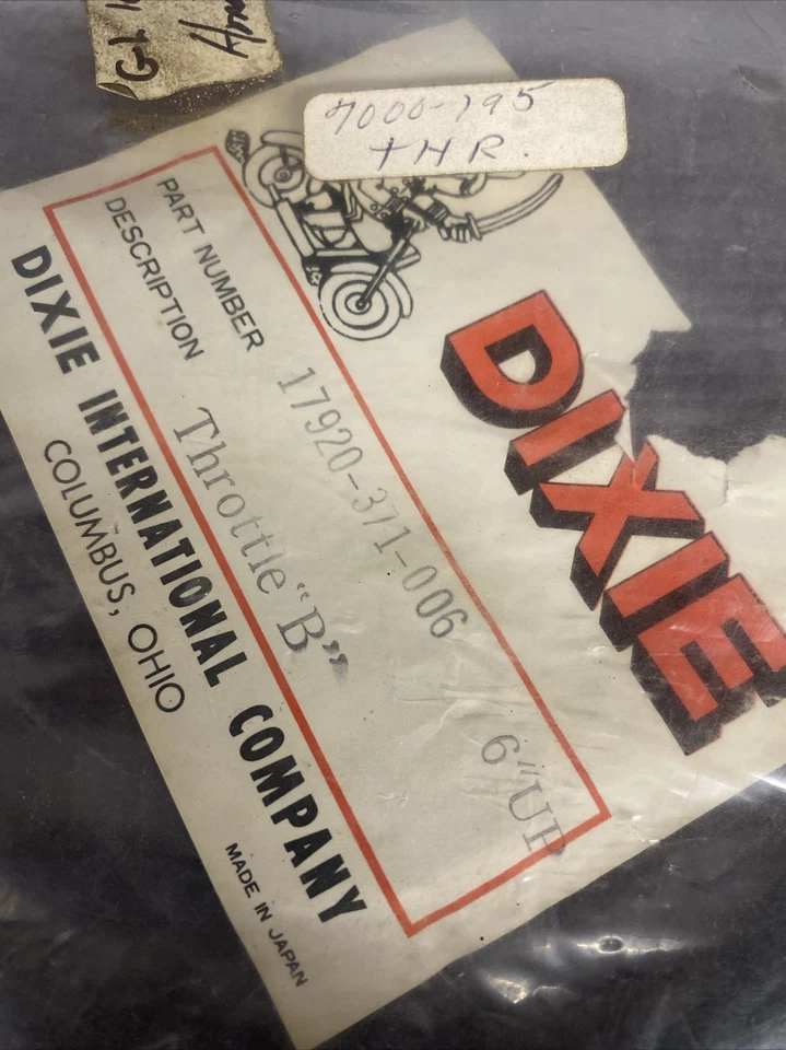 Cable de acelerador Honda Goldwing Gl1000 1975 nuevo de lote original B 17920-371-006 hecho en Japón Foto 2 de 3