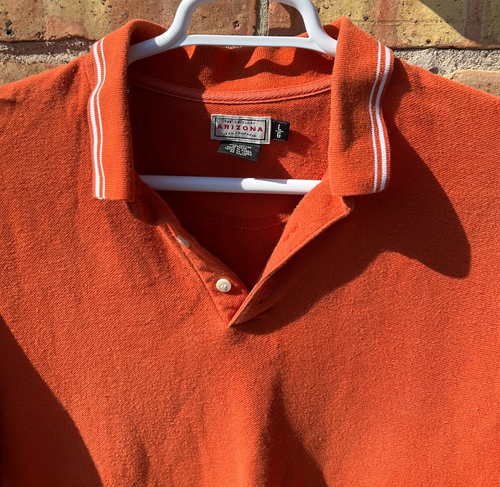 Arizona Men's Orange Polo Shirt, Size L - Picture 2 of 2