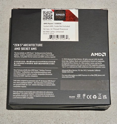 AMD Ryzen 9 9950X 16-core 32-thread 5.7GHz 80MB Cache AM5 CPU - Photo 3/4