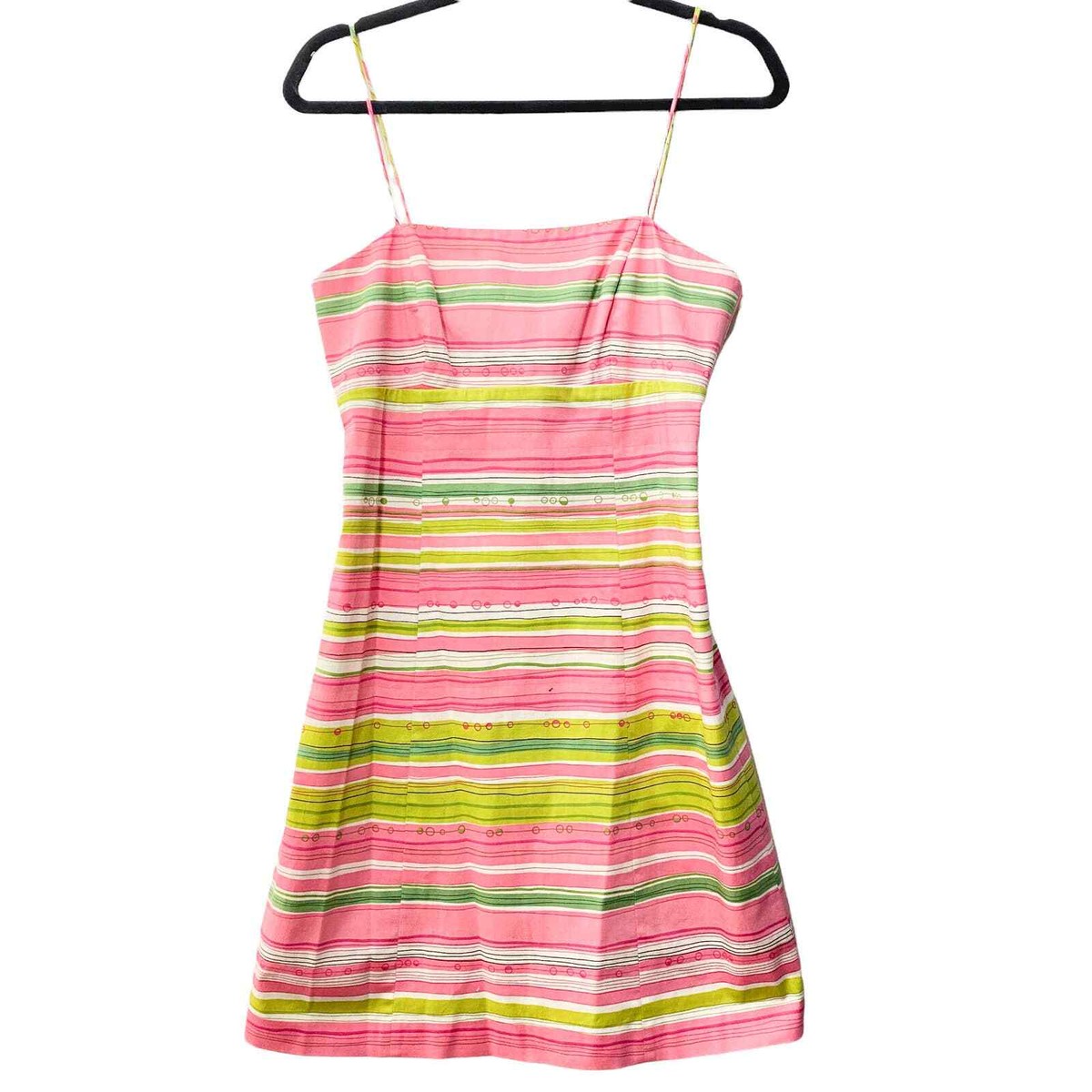 Nine West Pink Striped Y2K Preppy Pink Elle Woods Clueless Tank Dress size  6 | eBay