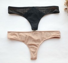 2 PIEZAS Mujeres Sexy Tanga Suave y Malla Ropa Interior Hipster Lencería Tanga Bragas S