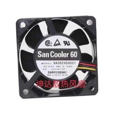 SANYO 9A0624S4D01 24V 0.08A 6025 6cm 3-Wire Cooling Fan
