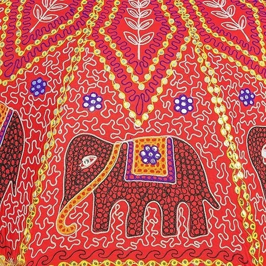 Guarda-chuva indiano feito à mão 72 grande jardim pátio guarda-chuva praia bordado - Imagem 4 de 4