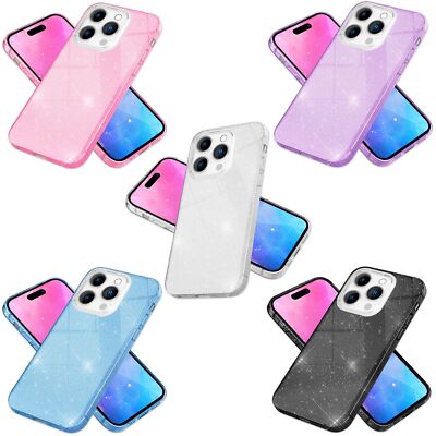 NALIA Glitzer Silikonhülle iPhone 14 Pro Max Case funkelnd stoßfest