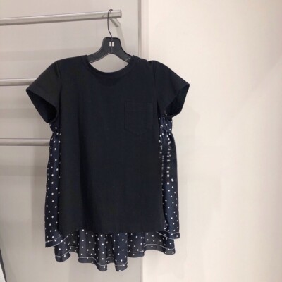 New Authentic Sacai Women's T-shirt Tee Clothes Top Shirt Size 2 Black Navy