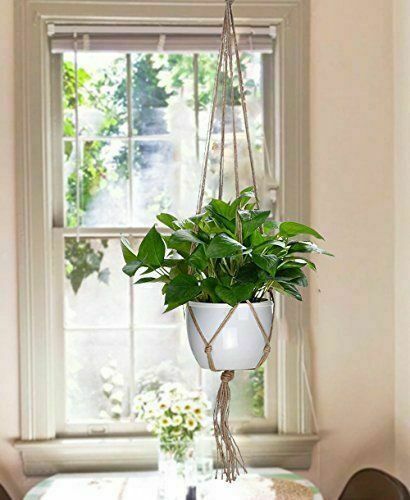 2 Pack Hanging Planter Basket Rope Pot Holder Decor Garden Plant Hanger - Bild 4 von 10