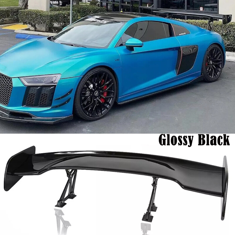 For Audi R8 46" Rear Trunk Spoiler GT Racing Wing Adjustable Glossy Black