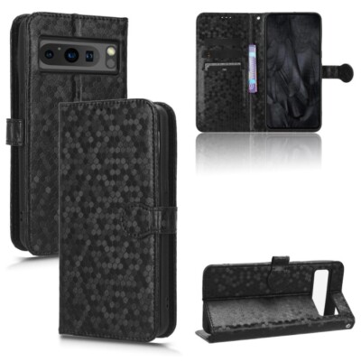 For Google Pixel 8 Pro Honeycomb Dot Texture Leather Phone Case Cover Shell