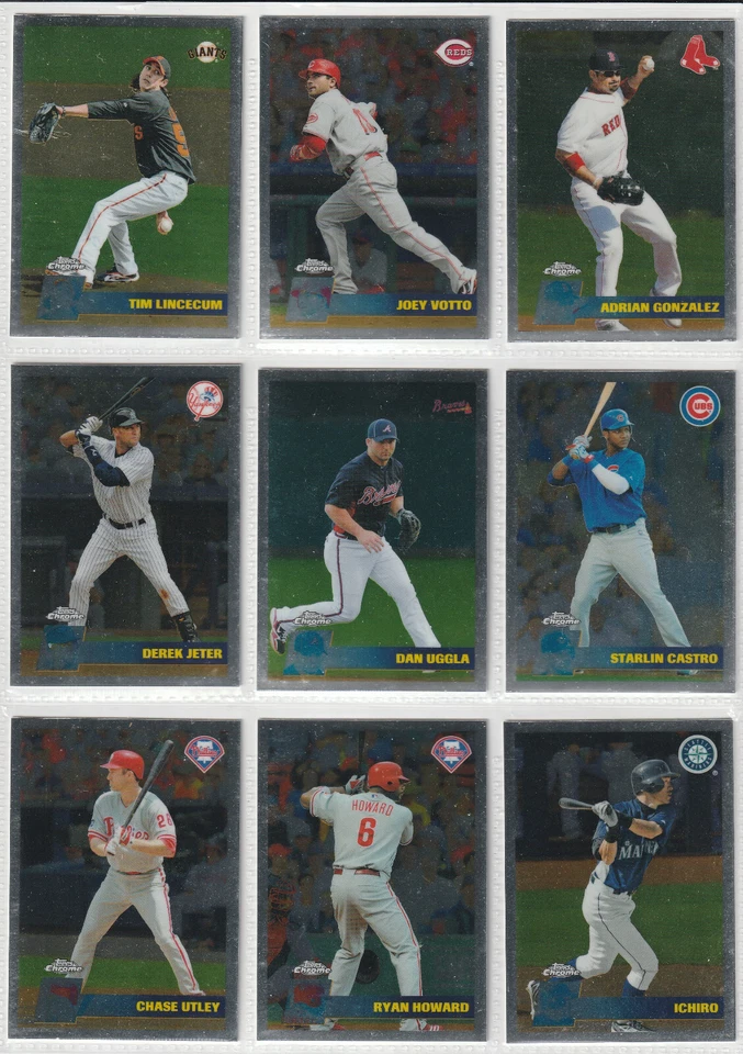 2011 TOPPS CHROME VINTAGE REFRACTOR UPICK PUJOLS ICHIRO ORTIZ POSEY UTLEY - Image 2 of 4