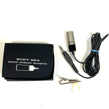 Sony ECM-16 Electret Microfono a Condensatore + Custodia, Clip per Bavero - Punta 3,5mm