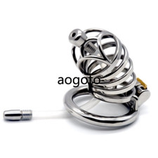 Stainless Steel Male Chastity Cage Device Metal Men's Locking Belt Restraint