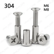304 Stainless Steel Phillips Countersunk Screws With Hex Socket Rivet Nut M6 M8