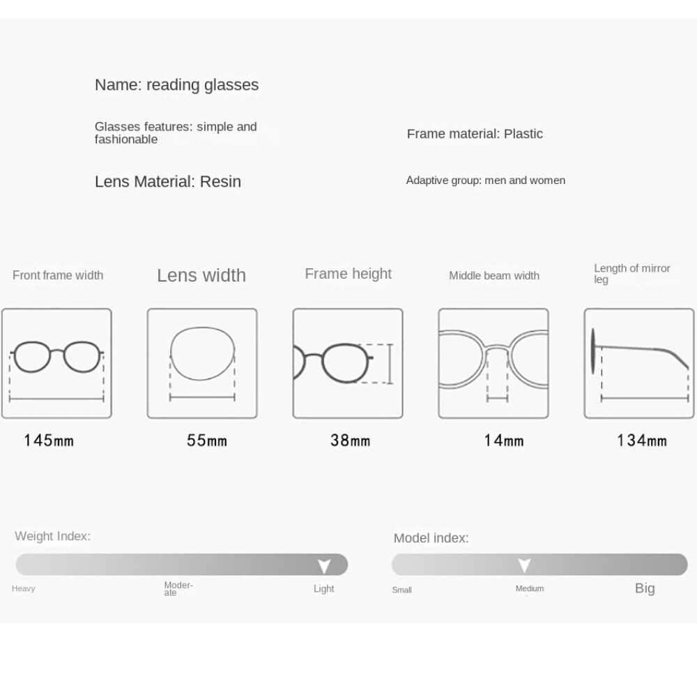 Strength 03.5x Reading Glasses Anti Eyestrain Reading Glasses Readers