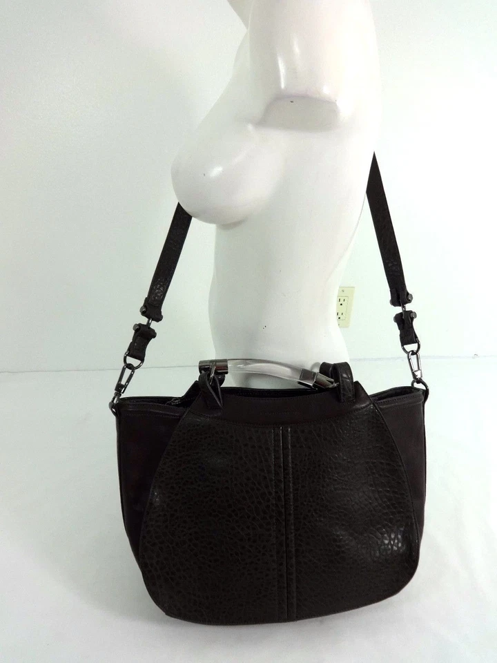 NWOT FRENCH CONNECTION Grand Sac À Épaule En Cuir Brun Espresso - Photo 1/4