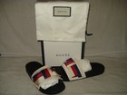 100%AUTH WOMEN GUCCI FLAT PURSUIT WHITE RUBBER POOL SLIDE SANDAL BOW EU 36/US 6 — photo 2