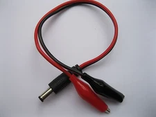 24 pcs 5.5x2.1mm DC Power Plug Male Connector to Dual Alligator Clip Cable 25cm