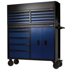Image of Draper Bunker Combined Roller Cabinet and Tool Chest, 13 Drawer, 52" Blue 24254