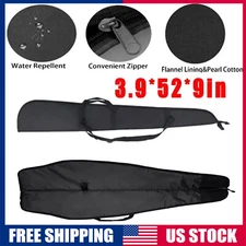 Black 52" Tactical Rifle Bag Long Gun Padded Soft Case Hunting Storage Backpack