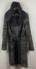 Rodika Zanian Women’s Tweed Trench W/ Belt Double Breasted Size Eu42 - Us 10/12