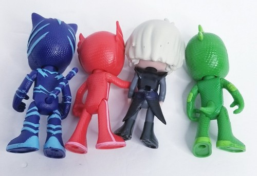 PJ Masks 4 Figures Owlette Luna Gekko Catboy & Pets Mr. Meow Birdie Lizardo 3" - Picture 5 of 7