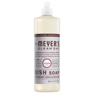 MRS. MEYER'S CLEAN DAY Liquid Dish Soap, Cruelty Free Formula, Lavender Scent