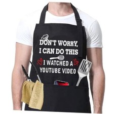 Funny Apron for Men Women - Father's Day Birthday Gifts, Cooking