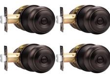Knobwell Oil Rubbed Bronze Privacy Door Knobs - 4 Pack for Bedroom Bathroom