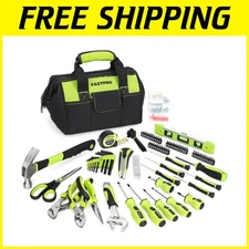 Complete DIY Tool Kit: 220-Piece Home Repair Set with Spacious Green Organizer