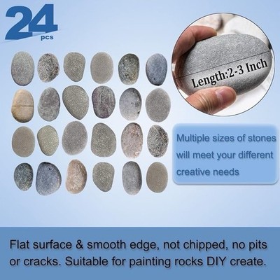 24 Rocce Da Dipingere Decorkey, Pietre Lisce Di Fiume, 5-7.6 Cm - Fai Da Te E Kindness Rocks - 3